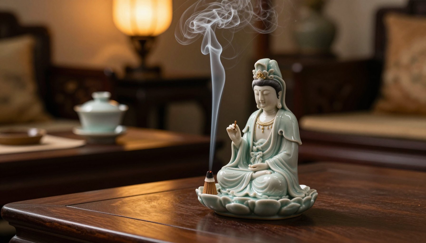 Thác khói trầm hương Quan Âm phật đài thanh tịnh
