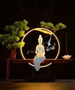 Thác khói trầm hương Quan Âm ngự đài liên tịnh 49×10×42cm 2