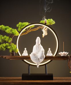 Thác khói trầm hương tượng Phật tĩnh tâm kết hợp an lạc 20×48×36,5cm 2