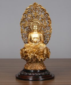 Tượng phật decor bộ Hoa Nghiêm Tam Thánh bằng đồng 18×12×23cm 2