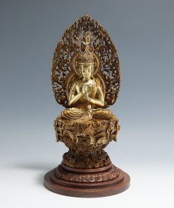 Tượng phật decor Đại Thế Chí Bồ Tát vàng kim tịnh liên đài 12,5×12×23cm