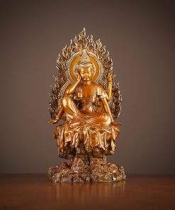 Tượng phật decor Phật Bà Quan Âm tọa đài sen uy nghi 24×19×51cm