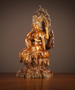 Tượng phật decor Phật Bà Quan Âm tọa đài sen uy nghi 24×19×51cm 2