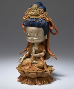 Tượng phật decor Quan Thế Âm Bồ Tát chibi biểu tượng từ bi và bình an 10×11×21cm 2