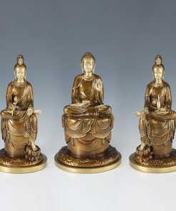 Tượng phật decor Tây Phương Tam Thánh ánh sáng từ bi và trí tuệ vĩnh cửu 26×41×21cm
