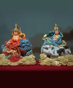Tượng phật decor Văn Thù và Phổ Hiền Bồ Tát 38×58cm
